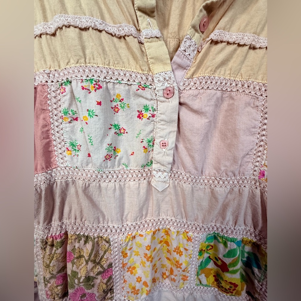 Ivy Jane Patchwork Boho Blouse L Cottagecore Flor… - image 5